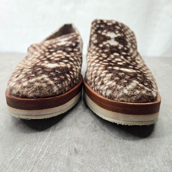 Free People Slip On Shoes Size 6 Brown Velour Animal Print Preppy Loafers - Picture 4 of 10